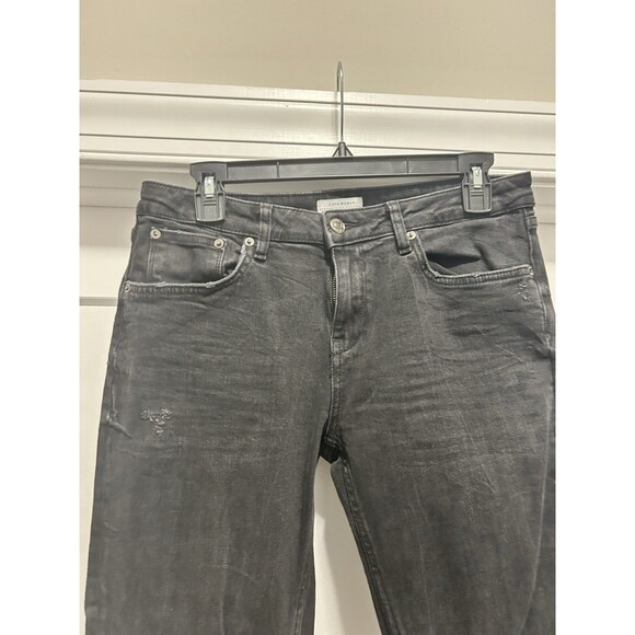 Zara Women’s Premium Denim Collection Black Jeans Size 10 Stretchy Distressed - Picture 5 of 8